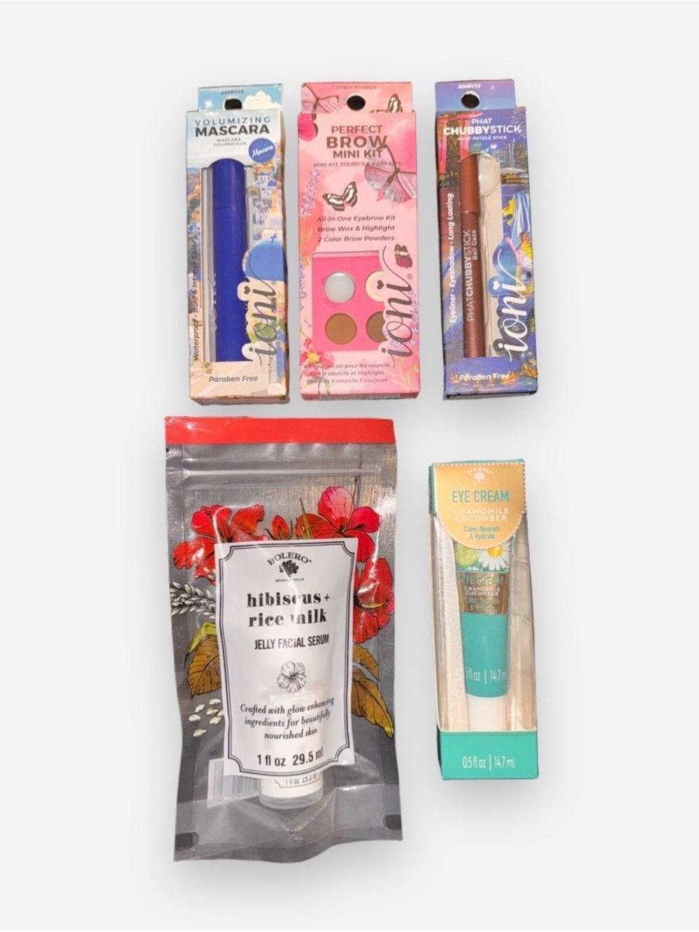 Ioni Makeup Lot: Mascara, Brow Kit, Chubby Stick, Serum, Eye Cream